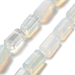 Опал Opalite бисер пряди, с бисером, граненые, колонка, 12~13x6~8x6~8 мм, отверстие : 1 мм, около 28 шт / нитка, 15.55''~15.75' (39.5~40 см)