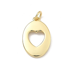 Сердце Латунные подвески, овальные амулеты, долговечный, без кадмия и без свинца, реальный 18 k позолоченный, сердце, 20.5x13x2 мм, Перейти кольцо: 5x1 мм, внутренний диаметр: 3 мм