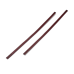 Dark Red Cowhide Leather Sew On Bag Handles, Bag Strap Replacement Accessories, Dark Red, 39x1x0.3cm, Hole: 1.5mm