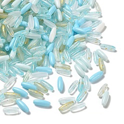 Темно-Голубой Окрашенные стеклянные бусины, продолговатый длинный овал, разнообразные, глубокое синее небо, 12.5x4.5 мм, отверстие : 0.9~1 мм, Около 2857 шт / 1000 г