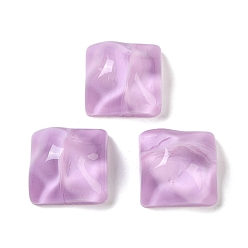 Сливовый Полупрозрачные кабошоны для декодирования эпоксидной смолы, водная рябь квадратная, слива, 14.5x14.5x8 мм