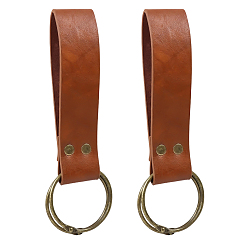 Tierra de siena Colgante rectangular de cuero sintético de estilo medieval para cinturón. Con anillo de aleación., Accesorios para faldas vikingas del Renacimiento, Bronce antiguo, tierra de siena, 170 mm