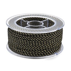 Черный 20м нейлоновый витой круглый шнур, для изготовления лямок для сумок, чёрные, 2 мм, около 21.87 ярдов (20 м) / рулон