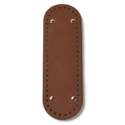 Сиена Искусственная кожа овальное длинное дно для вязания сумки, со сплавом, женские сумки ручной работы поделки аксессуары, цвет охры, 258x80x11 мм, отверстие : 4 мм