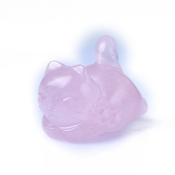 Розовый Кварц Резные украшения из натурального розового кварца в форме кошки, для домашнего офисного стола, 40 мм