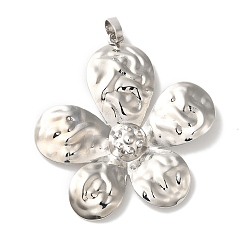 Платина Стойки обшивки латунные подвески, без кадмия и без свинца, долговечный, цветок, платина, 38x36.5x4.5 мм, отверстие : 6x4 мм
