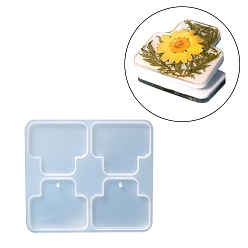 Trapezoid Украшения своими руками для клипс силиконовые формы, формы для литья смолы, для изготовления ювелирных изделий из УФ-смолы и эпоксидной смолы, трапеция, 103x93x5.5 мм, отверстие : 3 мм, внутренний диаметр: 46x41x5 мм