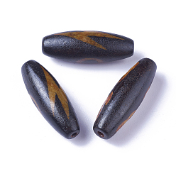 Lightning Pattern Тибетские молнии и бусины дзи с 5 глазом, природных бисера агат, рис, 28~30x9.5~10.5 мм, отверстие : 1.5~2 мм