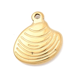Shell Shape Серия океан 304 подвески из нержавеющей стали, золотые, шарм в форме ракушки, 15x14x3 мм, отверстие : 1.2 мм