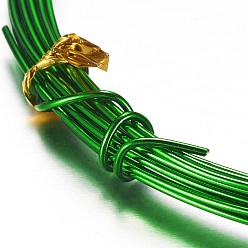 Green Round Aluminum Craft Wire, for DIY Arts and Craft Projects, Green, 12 Gauge, 2mm, 5m/roll(16.4 Feet/roll)