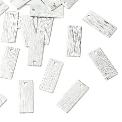 Platinum SHEGRACE Brass Pendants, Rectangle Charms, Stamping Blank Tag, Brushed Finish, Cadmium Free & Lead Free & Nickel Free, Platinum, 16x7x0.7mm, Hole: 1.4mm
