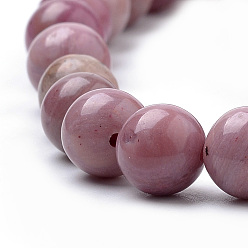 Rhodonite Natural Rhodonite Beads Strands, Round, 10mm, Hole: 1mm, about 38pcs/strand, 15.7 inch