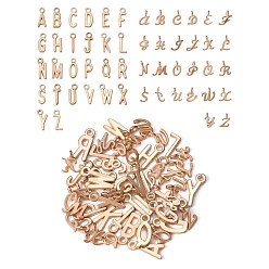 Golden 156Pcs Alloy Charms, Initial Letter A~Z, Golden, 10.8x7.8x1.5mm, Hole: 1.5mm