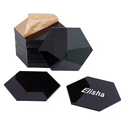 Schwarz Acrylplatte, Hexagon, Schwarz, 80x92x2.5 mm