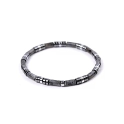 Лабрадорита Богемные браслеты из натурального лабрадорита и платины, синтетического немагнитного гематита, эластичные, для женщин и мужчин., колонка и диск, 7.09 дюйм (18 см) ~ 7.48 дюйм (19 см)