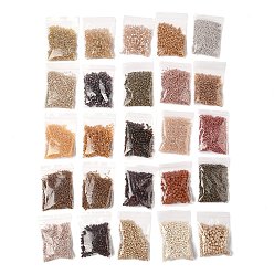 Sienaerde Runde Rocailles, Runde, Sienaerde, 2~4 mm, Bohrung: 0.8~1.2 mm, 20 g / Beutel, 25 Taschen/Set, 500 g / Set