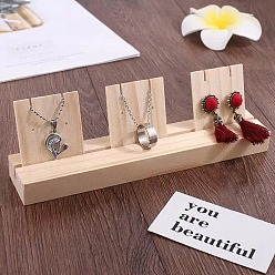 пшеница 1 деревянные подставки для сережек с прорезями, держатель органайзера для украшений с карточками для сережек, для серьги, кулон для хранения ожерелья, цвет пшеницы, готовое изделие: 21.9x4x6.8 см, отверстие : 1.8 мм