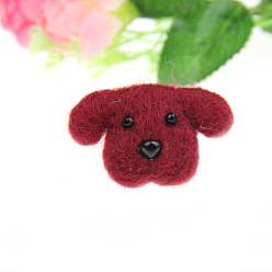 (123L) Белый крем непрозрачный блеск Кабошоны из шерстяного войлока, собака, огнеупорный кирпич, 36x58 мм