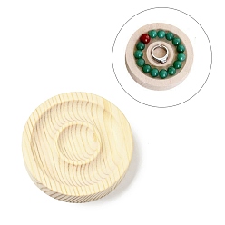 Светлый Золото-желтый Деревянный браслет из сосны, браслет, кольцо, держатель для дисплея, лоток, плоско-круглые, светлый золотарник желтый, 95x20 мм, канавка браслета: 41~77мм, кольцевой поднос