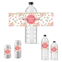 Цветок Этикетки для бутылок самоклеящиеся наклейки, прямоугольные, цветок, 216x64 мм