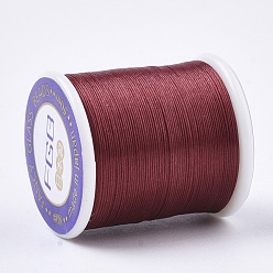 Dark Red Nylon 66 Coated Beading Threads for Seed Beads, Dark Red, 0.1mm, about 54.68 yards(50m)/roll