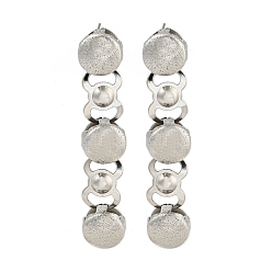 Нержавеющая Сталь Цвет Не тускнеют 304 серьги-гвоздики из нержавеющей стали, для женщин, плоско-круглые, цвет нержавеющей стали, 62x12 мм