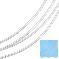 Серебро 1м серебряная проволока, круглые, с замшевой тканью 2 шт., квадратной салфеткой для полировки серебра, серебряные, 0.9 мм