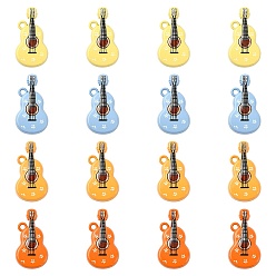 (52) Непрозрачная лаванда 16 шт. 4 цвета подвески из цинкового сплава, окрашенные распылением, гитар, напечатанный, разноцветные, 20.4x9.8 мм, 4 шт / цвет