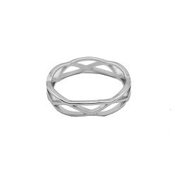 Нержавеющая Сталь Цвет Крест 201 перстни из нержавеющей стали, цвет нержавеющей стали, размер США 6 (16.5 мм)