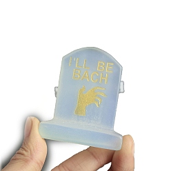 Опал Тема Хэллоуина опаловая скульптура витрина украшения, для домашнего офисного стола, форма надгробия, ладонь, 62x56 мм