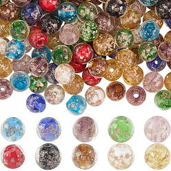 (52) Непрозрачная лаванда 150шт 10 цвета светящиеся бусины ручной работы из золотого песка в технике лэмпворк, светится в темноте, круглые, разноцветные, 8~8.5 мм, отверстие : 1.5 мм, 15 шт / цвет