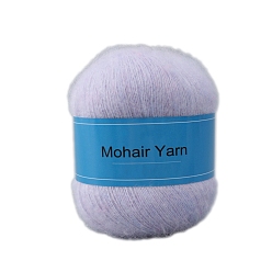 лаванда Пряжа для вязания, пряжа мохер, для пледов подушки поделки из пряжи крючком, лаванда, 1 мм, около 50г/моток