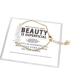 Хрусталь Браслеты-цепочки из синтетического кварца с кристаллами бисера и металлическими цепочками для женщин и девочек, 8-5/8 дюйм (22 см)