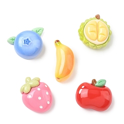 (52) Непрозрачная лаванда Непрозрачные кабошоны из смолы, фрукты, разноцветные, 19~28x13~24.5x10~11 мм