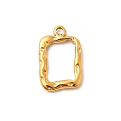 Настоящее золото 18K 304 подвески из нержавеющей стали, ионное покрытие (ip), прямоугольный шарм, реальный 18 k позолоченный, 21x13.5x2.5 мм, отверстие : 2 мм