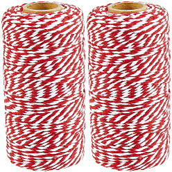 Красный 2 рулоны макраме 2 хлопковая плетеная нить с двумя слоями, с катушкой, круглые, красные, 2 мм, около 109.36 ярдов (100 м) / рулон