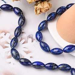 Lapis Lazuli Natural Lapis Lazuli Beads Strands, Oval, 22.5~23x13mm, Hole: 1mm, about 18pcs/strand, 15.94''(40.5cm)