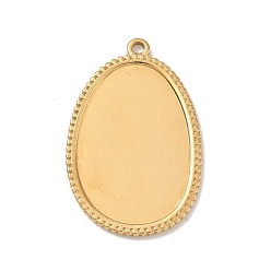 Doré  304 inoxydable supports cabochons Pendentif en acier, charmes ovales, or, 32x20.5x1.5mm, Trou: 1.6mm