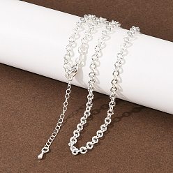 Посеребрённый 4Многомиллиметровые латунные цепочки-колье роло для мужчин и женщин, 925 серебро покрытием, 17.72 дюйм (45 см)