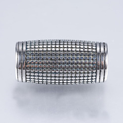 Antik Silber Farbe 304 Edelstahl Rohr Perlen, Großloch perlen, Antik Silber Farbe, 23x12 mm, Bohrung: 8.5 mm