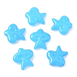 Темно-Голубой Выпечка окрашенные стеклянные бусины, звезда, глубокое синее небо, 24.5x24.5x7.5 мм, отверстие : 1.2~1.4 мм