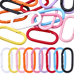 (52) Непрозрачная лаванда 18шт 9 цвета сплава пружинные затворные кольца, овальные, разноцветные, 51x25x4.5 мм, внутренний диаметр: 42x16.5 мм, 2 шт / цвет