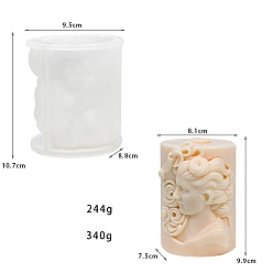 Белый Формы для свечей из пищевого силикона, для изготовления свечей, колонна с женской головой, белые, 95x88x107 мм