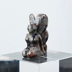 Джаспер Кунжут Украшение дисплея скульптуры из натуральной кунжутной яшмы, для домашнего офисного стола, бабочка девушка, 15x35 мм