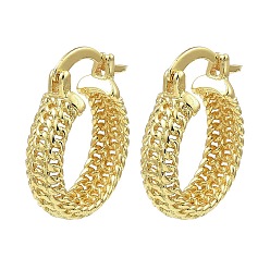 Настоящее золото 18K Серьги-кольца из латуни с покрытием стойки, долговечный, без свинца и без кадмия, реальный 18 k позолоченный, 21x18x5.5 мм