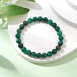 Fuchsite Браслеты из натурального фуксита с круглыми бусинами для мужчин и женщин, внутренний диаметр: 2-3/8 дюйм (5.9 см)