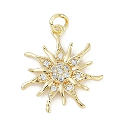 Настоящее золото 18K Стойка металлическая латунная микропрофилированная кубическая циркония подвески, без свинца и без кадмия, долговечный, солнечные чары, с целью перехода в кольце, реальный 18 k позолоченный, 22x20.5x3.5 мм