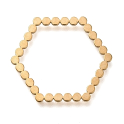 Настоящее золото 18K Ионное покрытие (ip) 201 соединительное кольцо из нержавеющей стали, шестиугольник, реальный 18 k позолоченный, 19.5x22x1 мм