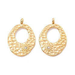 Золотой 304 подвески из нержавеющей стали, вакуумное покрытие pvd, со сверлом по стеклу, овальные, золотые, 26.5x18.5x4 мм, отверстие : 2.4 мм