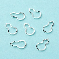 925 Sterling Silver Plated Brass Linking Rings, Long-Lasting Plated, Cadmium Free & Lead Free, Gourd, 925 Sterling Silver Plated, 12x7x1mm, Inner Diameter: 10x6mm